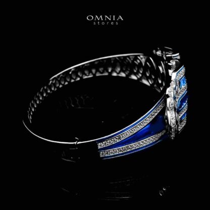 Omnia Roya Blue Bracelet in 925 Silver with High Quality Simulated Diamonds - Image 2