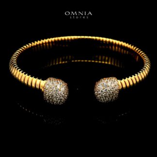 Omnia Ghida Golden Bracelet in 925 Silver with High-Quality Simulated Diamonds