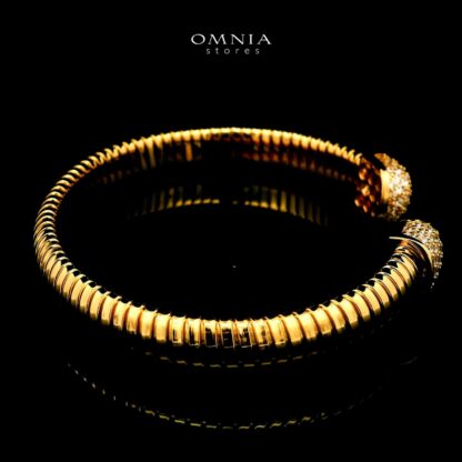 Omnia Ghida Golden Bracelet in 925 Silver with High-Quality Simulated Diamonds - Image 2