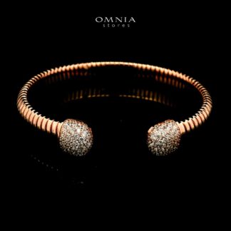 Omnia Ghida Rose Gold Bracelet in 925 Silver with High-Quality Simulated Diamonds