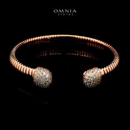 Omnia Ghida Rose Gold Bracelet in 925 Silver with High-Quality Simulated Diamonds