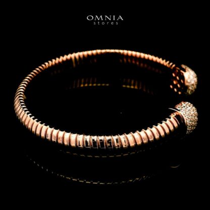 Omnia Ghida Rose Gold Bracelet in 925 Silver with High-Quality Simulated Diamonds - Image 2