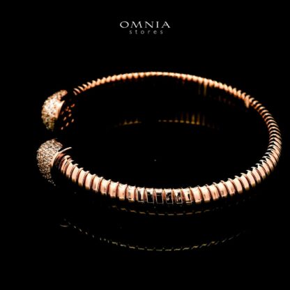 Omnia Ghida Rose Gold Bracelet in 925 Silver with High-Quality Simulated Diamonds - Image 3