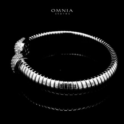 Omnia Ghida Silver Bracelet in 925 Silver with High-Quality Simulated Diamonds - Image 3