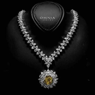Marjan Sunflower Yellow Necklace In 925 Silver Certified High Quality Lab Grown Stones