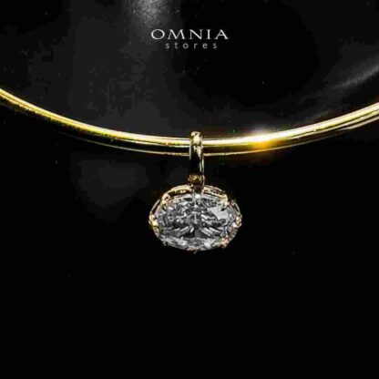 Omnia Rafif Golden Necklace In 925 Silver Certified High Quality Lab Grown Stones - Image 2