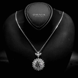 Omnia Juman Silver Necklace In 925 Silver Certified High Quality Lab Grown Stones