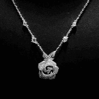 Omnia Raheleh Rose Silver Necklace In 925 Silver High Quality Lab Grown Stones