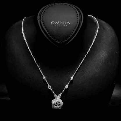 Omnia Raheleh Rose Silver Necklace In 925 Silver High Quality Lab Grown Stones - Image 2