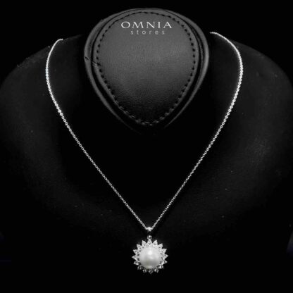 Omnia Misk Silver Necklace, Earrings and Ring Set In 925 Silver High Quality Simulated Diamonds - Image 3