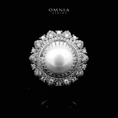 Omnia Yamama Silver Necklace, Earrings and Ring Set In 925 Silver High Quality Simulated Diamonds - Image 5