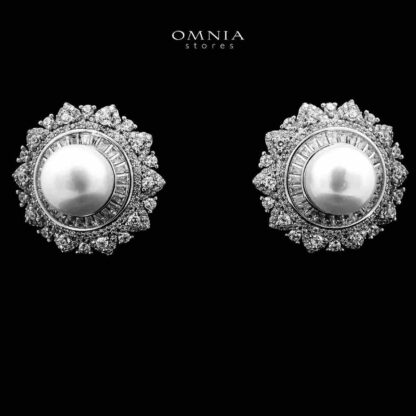 Omnia Yamama Silver Necklace, Earrings and Ring Set In 925 Silver High Quality Simulated Diamonds - Image 3
