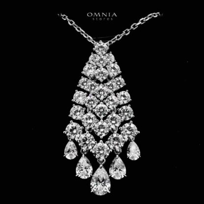 Omnia Taslima Silver Necklace In 925 Silver Certified High Quality Lab Grown Stones - Image 2