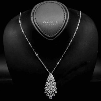 Omnia Taslima Silver Necklace In 925 Silver Certified High Quality Lab Grown Stones