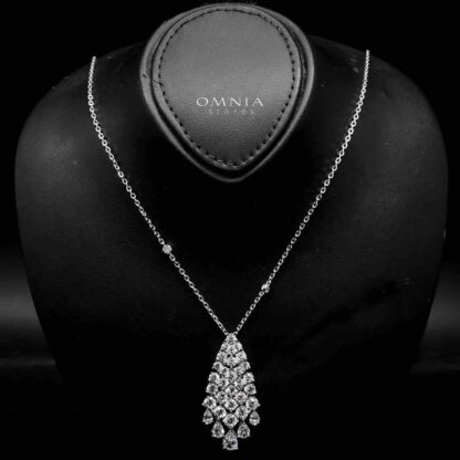 Omnia Taslima Silver Necklace In 925 Silver Certified High Quality Lab Grown Stones