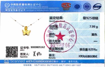 Omnia Rimsha Butterfly Double Side Golden Necklace In 925 Silver Certified High Quality Lab Grown Stones - Image 5