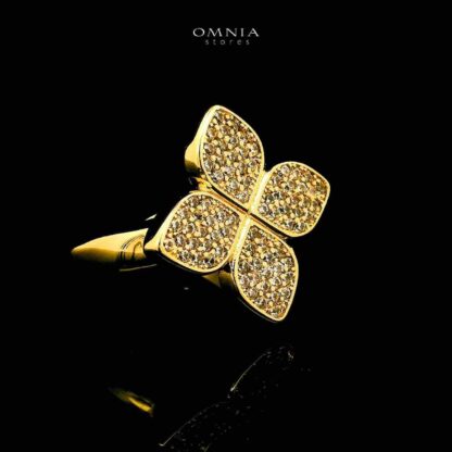 Omnia Golden Clove Turqoise Long Chain Full Set with High-Quality Simulated Diamonds 18k Gold Plated 100cm - Image 4