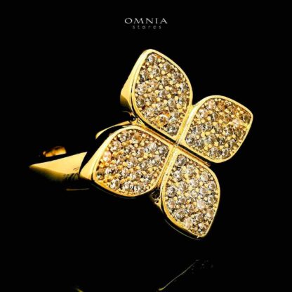 Omnia Golden Clove Black Long Chain Full Set with High-Quality Simulated Diamonds 18k Gold Plated 100cm - Image 4