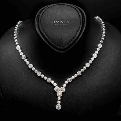 Omnia Salha White Bridal Full Set in 925 Silver High Quality Simulated Diamonds - Image 2