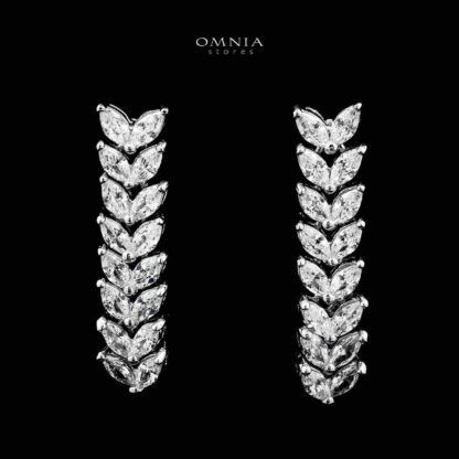Omnia Aroosa White Bridal Full Set with High-Quality Simulated Diamonds Rhodium Plated - Image 5
