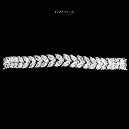 Omnia Aroosa White Bridal Full Set with High-Quality Simulated Diamonds Rhodium Plated - Image 4