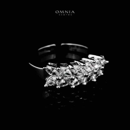 Omnia Aroosa White Bridal Full Set with High-Quality Simulated Diamonds Rhodium Plated - Image 3