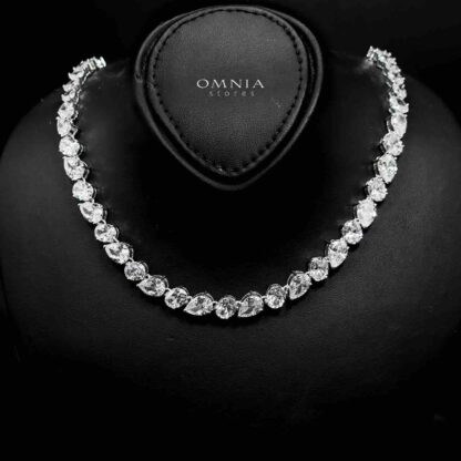 Omnia Lamia White Bridal Full Set with High-Quality Simulated Diamonds Rhodium Plated - Image 2