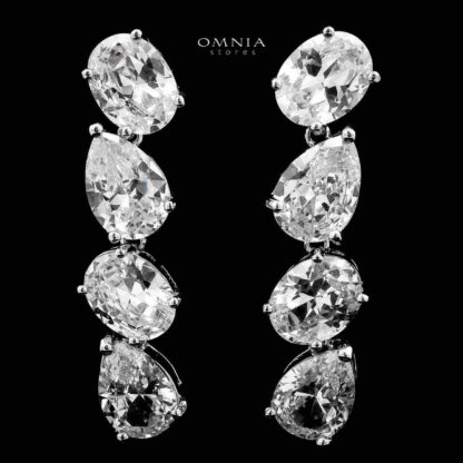 Omnia Lamia White Bridal Full Set with High-Quality Simulated Diamonds Rhodium Plated - Image 5