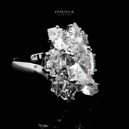 Omnia Lamia White Bridal Full Set with High-Quality Simulated Diamonds Rhodium Plated - Image 4