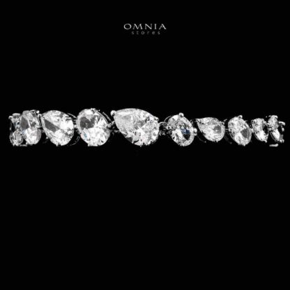 Omnia Lamia White Bridal Full Set with High-Quality Simulated Diamonds Rhodium Plated - Image 3