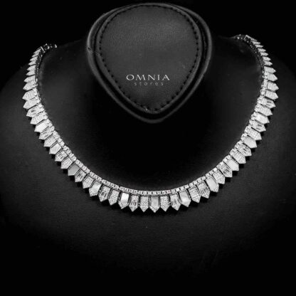 Omnia Shifa Bridal Full Set Accessories in High Quality Zircon Stone in Rhodium Plated - Image 2
