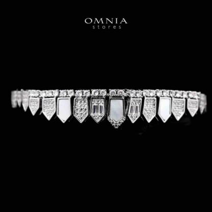 Omnia Shifa Bridal Full Set Accessories in High Quality Zircon Stone in Rhodium Plated - Image 5