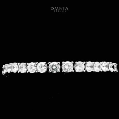Omnia Rowan Bridal Full Set Accessories in High Quality Zircon Stone in Rhodium Plated - Image 5