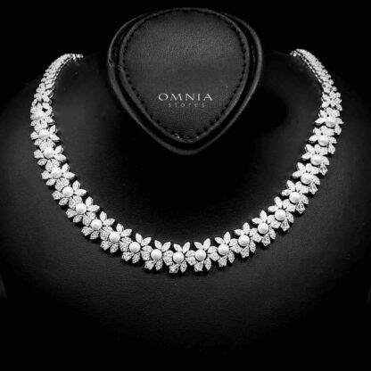 Omnia Maissa Bridal Full Set Accessories in High Quality Zircon Stone in Rhodium Plated - Image 2