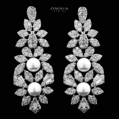 Omnia Maissa Bridal Full Set Accessories in High Quality Zircon Stone in Rhodium Plated - Image 3