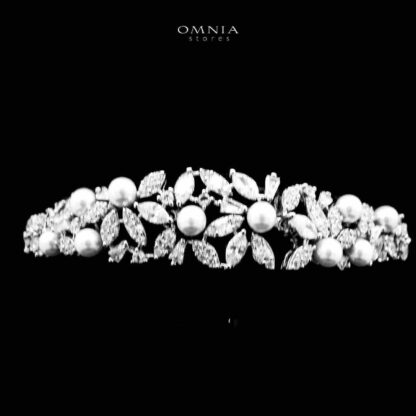 Omnia Fadwa Bridal Full Set Accessories in High Quality Zircon Stone Rhodium Plated - Image 5
