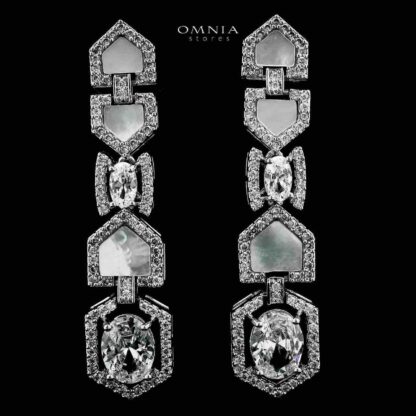 Omnia Rihana Bridal Full Set Accessories in High Quality Zircon Stone in Rhodium Plated - Image 3