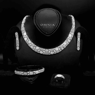 Omnia Raya Bridal Full Set Accessories in High Quality Zircon Stone in Rhodium Plated