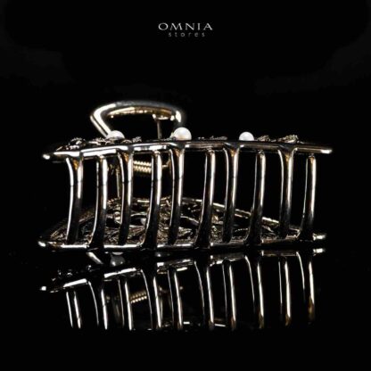 Omnia Mayar Light Gold Hair Clip in High Quality Zircon Stone In Rhodium Plated - Image 2