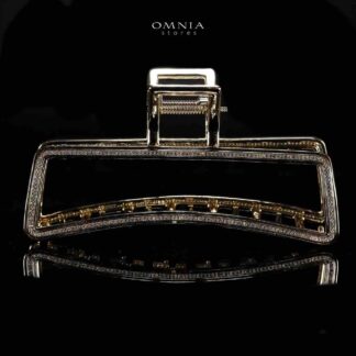 Omnia Alyanah Light Gold Hair Clip in High Quality Zircon Stone In Rhodium Plated