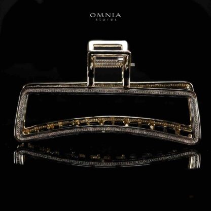 Omnia Alyanah Light Gold Hair Clip in High Quality Zircon Stone In Rhodium Plated