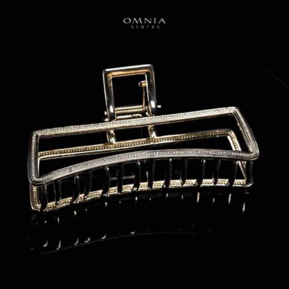 Omnia Alyanah Light Gold Hair Clip in High Quality Zircon Stone In Rhodium Plated - Image 3