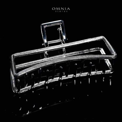 Omnia Alyanah Silver Hair Clip in High Quality Zircon Stone In Rhodium Plated - Image 3