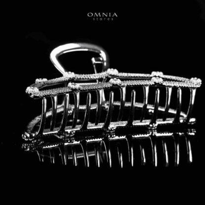 Omnia Naheelah Silver Hair Clip in High Quality Zircon Stone In Rhodium Plated - Image 2