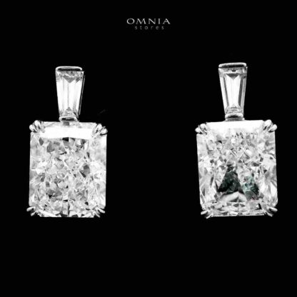 Omnia Heba White Necklace and Earrings Set in 925 Silver with High-Quality Ice Cut Stones - Image 4