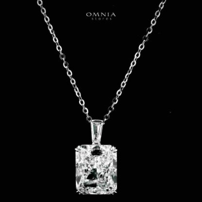 Omnia Heba White Necklace and Earrings Set in 925 Silver with High-Quality Ice Cut Stones - Image 3