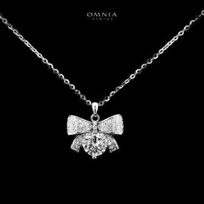 Omnia Asayel Silver Necklace in 925 Silver with High-Quality White Moissanite Stones - Image 2