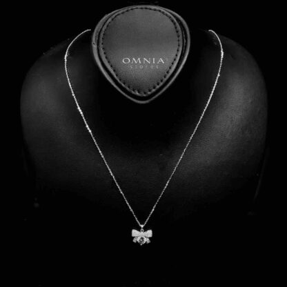 Omnia Asayel Silver Necklace in 925 Silver with High-Quality White Moissanite Stones - Image 3
