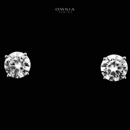 Omnia Zohour Silver Key Design Necklace and Earrings Set in 925 Silver with High-Quality White Moissanite Stones - Image 3