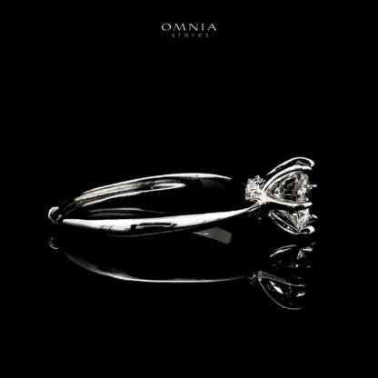 Omnia Areeba Silver Classic Ring in 925 Silver with High-Quality White Moissanite Stones - Image 2